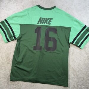 Nike Football Jersey Mens 2XL Green #16 Mesh Blank Active Short Sleeve